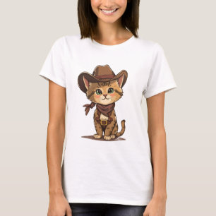 Niedlicher Cowboy-Kater – Perfekt für Tier- und We T-Shirt