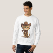 Niedlicher Cowboy-Kater Sweatshirt (Vorne ganz)