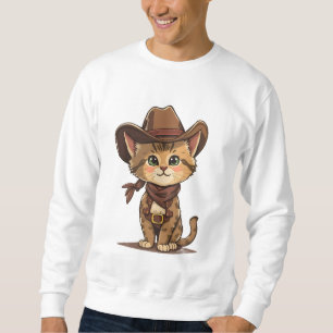 Niedlicher Cowboy-Kater Sweatshirt