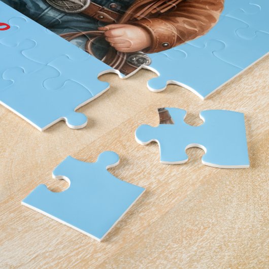 Niedlicher Cowboy mit Pferd Puzzle (Seite)