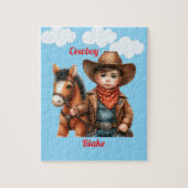 Niedlicher Cowboy mit Pferd Puzzle (Vertikal)