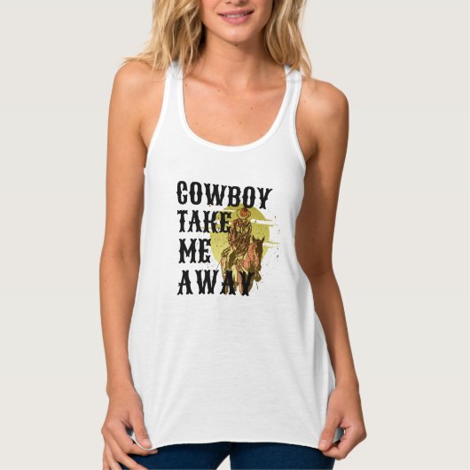 Niedlicher Cowboy nimmt mich weg, perfekter Valent Tank Top (Vorderseite)