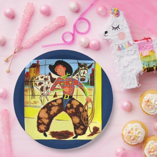 niedlicher Cowboy Pappteller (Party)