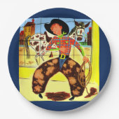 niedlicher Cowboy Pappteller (Vorderseite)