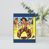 niedlicher Cowboy Postkarte (Stehend Vorderseite)