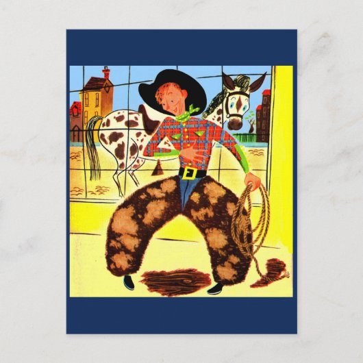 niedlicher Cowboy Postkarte (Vorderseite)