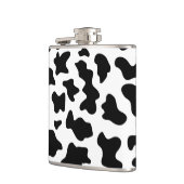 niedlicher Cowboy Schwarz-Weiß-Kuh-Druck Flachmann (Links)