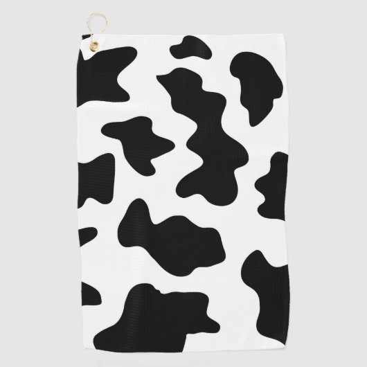 niedlicher Cowboy Schwarz-Weiß-Kuh-Druck Golfhandtuch (Vorderseite)