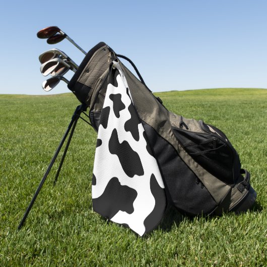 niedlicher Cowboy Schwarz-Weiß-Kuh-Druck Golfhandtuch (Gras)