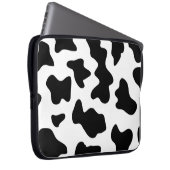 niedlicher Cowboy Schwarz-Weiß-Kuh-Druck Laptopschutzhülle (Vorne Rechts)