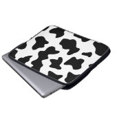 niedlicher Cowboy Schwarz-Weiß-Kuh-Druck Laptopschutzhülle (Vorne Knopf)