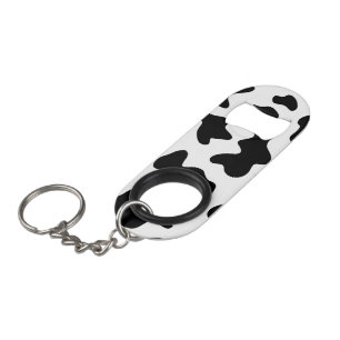 niedlicher Cowboy Schwarz-Weiß-Kuh-Druck Mini Flaschenöffner