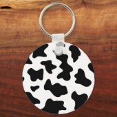 niedlicher Cowboy Schwarz-Weiß-Kuh-Druck Schlüsselanhänger (Vorderseite)