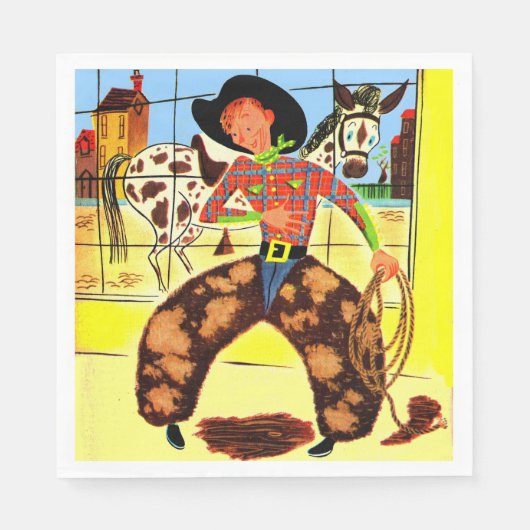 niedlicher Cowboy Serviette (Vorderseite)