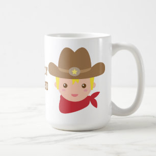 Niedlicher Cowboy-Sheriff-Stern-Hut personalisiert Kaffeetasse