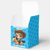 Niedlicher Cowboy und Pferde Western Geburtstag Bl Geschenkschachtel (Geöffnet)
