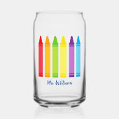 Niedlicher Crayon-Grundschullehrer Personalisiert Dosenglas (Vorderseite)