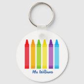 Niedlicher Crayon-Grundschullehrer Personalisiert Schlüsselanhänger (Vorderseite)
