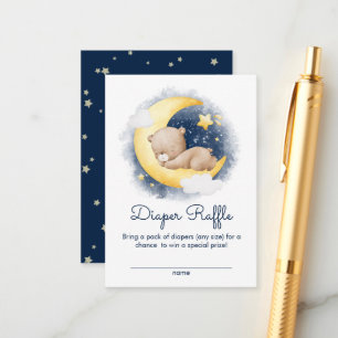 Niedlicher Crescent Moon Teddy Bären Diaper Raffel Begleitkarte