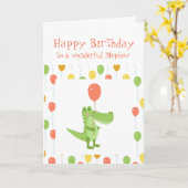 Niedlicher Crocodile Animal Great Grandson Kinderg Karte (Gelbe Blume)