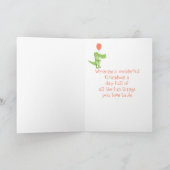 Niedlicher Crocodile Fun Animal Grandson Kindergeb Karte (Innenseite)