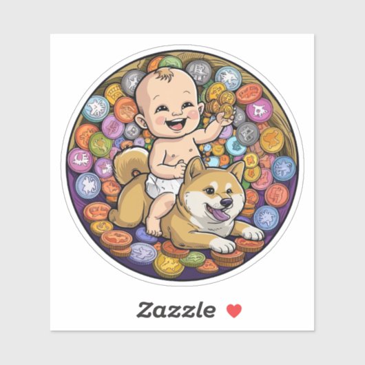 Niedlicher Crypto Baby Aufkleber (Blatt)