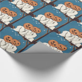 Niedlicher Cuddle Pumpkin Jack O' Lantern Ghost Geschenkpapier (Ecke)