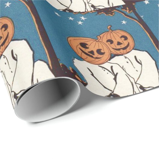 Niedlicher Cuddle Pumpkin Jack O' Lantern Ghost Geschenkpapier (Rolleneckpunkt)