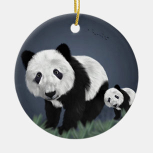 niedlicher cuddly tierischer Schwarz-weißer Bonbon Keramikornament