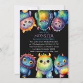 Niedlicher Cudful Kleine Monster Kindergeburtstag Einladung (Vorderseite)