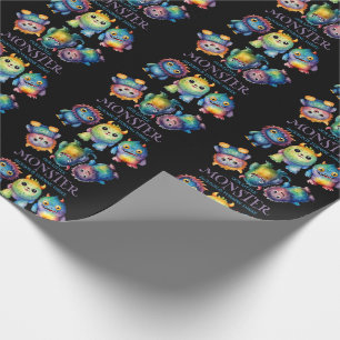 Niedlicher Cudful Kleine Monster Kindergeburtstag Geschenkpapier