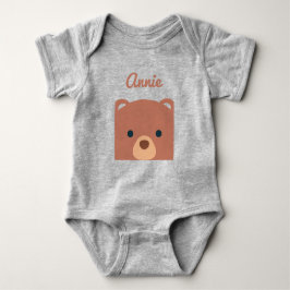 Niedlicher Cudly Brown Bear Individuelle Name | Bo Baby Strampler