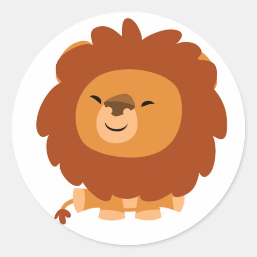 Niedlicher Cudly Cartoon Lion Sticker (Vorderseite)
