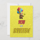 Niedlicher Cudly Teddy Bär Geburtstagsaufenthalt Einladung (Rückseite)