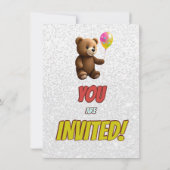 Niedlicher Cudly Teddy Bär Geburtstagsaufenthalt Einladung (Rückseite)