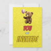 Niedlicher Cudly Teddy Bär Geburtstagsaufenthalt Einladung (Rückseite)