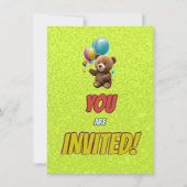 Niedlicher Cudly Teddy Bär Geburtstagsaufenthalt Einladung (Rückseite)