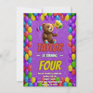 Niedlicher Cudly Teddy Bär Geburtstagsaufenthalt Einladung