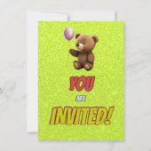 Niedlicher Cudly Teddy Bär Geburtstagsaufenthalt Einladung (Rückseite)