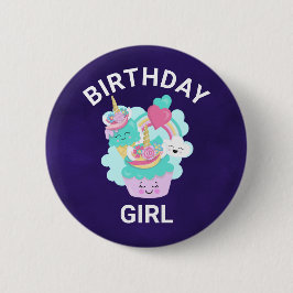 Niedlicher Cupcake and Happy Ice Cream Geburtstags Button