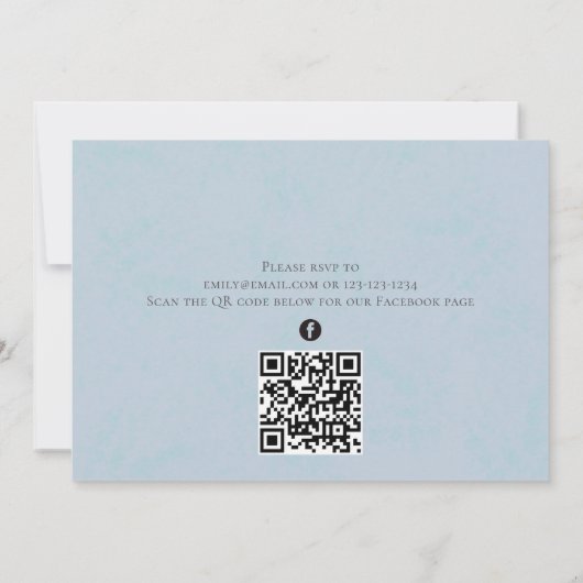 Niedlicher Cupcake Blue QR Code Social Media Einfa Einladung (Rückseite)