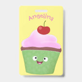 Niedlicher Cupcake Cartoon Ausweis (Rückseite)