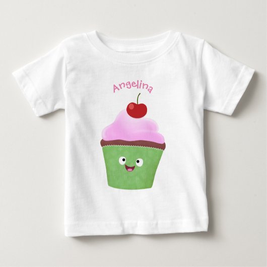 Niedlicher Cupcake Cartoon Baby T-shirt (Vorderseite)