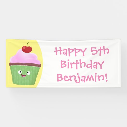 Niedlicher Cupcake Cartoon Banner (Horizontal)