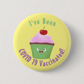 Niedlicher Cupcake Cartoon Button (Vorderseite)