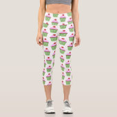 Niedlicher Cupcake Cartoon Capri Leggings (Vorderseite)