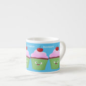 Niedlicher Cupcake Cartoon Espressotasse (Vorderseite Rechts)