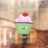 Niedlicher Cupcake Cartoon Fensteraufkleber (Blatt 2)