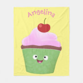 Niedlicher Cupcake Cartoon Fleecedecke (Vorderseite)