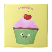Niedlicher Cupcake Cartoon Fliese (Vorderseite)
